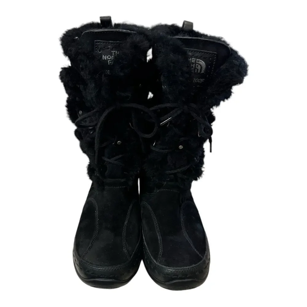 The North Face 620179 Abby III Insulated Black Suede Leather Winter Boots 7